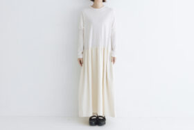 R314 PUFF SLEEVE ONE PIECE ecru 1