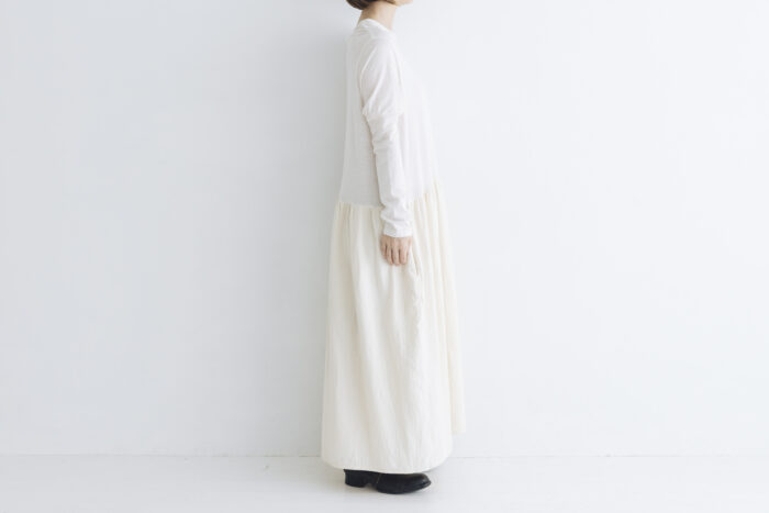 R314 PUFF SLEEVE ONE PIECE ecru 2