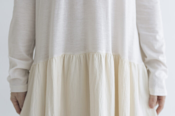 R314 PUFF SLEEVE ONE PIECE ecru 4