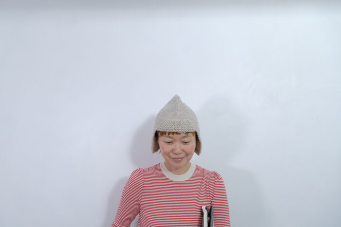 No.7835  HAND KNIT FLIGHT CAP beige 11-1月 1