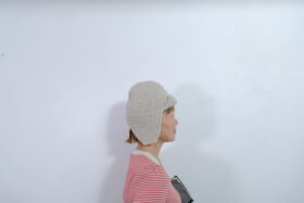No.7835  HAND KNIT FLIGHT CAP beige 11-1月 2