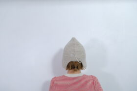 No.7835  HAND KNIT FLIGHT CAP beige 11-1月 3