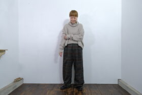 No.7842 WOOL TARTAN CHECK TUCK WIDE PANTS 2-4月 6