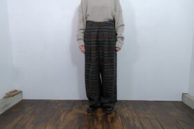 No.7842 WOOL TARTAN CHECK TUCK WIDE PANTS 2-4月 1