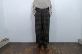 No.7842 WOOL TARTAN CHECK TUCK WIDE PANTS 2-4月 5
