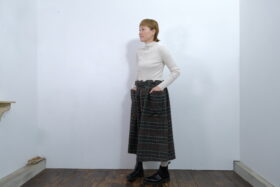 No.7838  WOOL TARTAN CHECK STRING SKIRT 2-4月 5