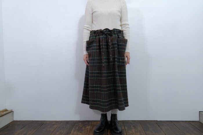 No.7838  WOOL TARTAN CHECK STRING SKIRT 2-4月 1