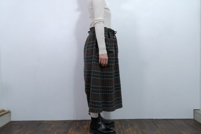 No.7838  WOOL TARTAN CHECK STRING SKIRT 2-4月 2