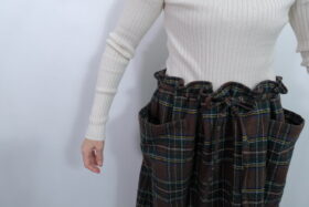 No.7838  WOOL TARTAN CHECK STRING SKIRT 2-4月 4