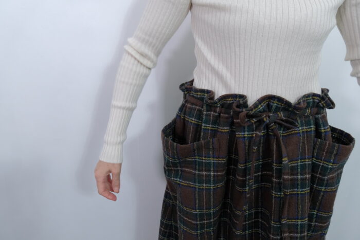 No.7838  WOOL TARTAN CHECK STRING SKIRT 2-4月 4