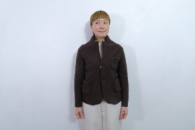 No.7804 WOOL FELT KNIT JACKET Dark Brown 11-1月 1
