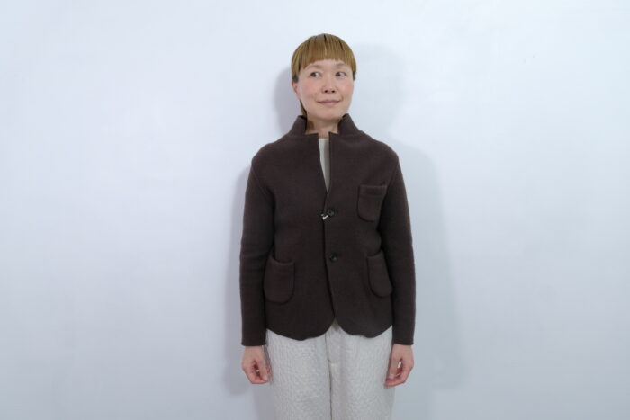 No.7804 WOOL FELT KNIT JACKET Dark Brown 11-1月 1
