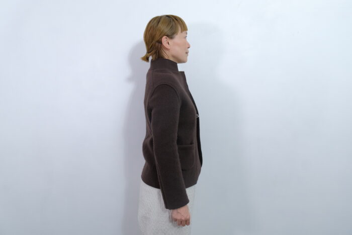 No.7804 WOOL FELT KNIT JACKET Dark Brown 11-1月 2
