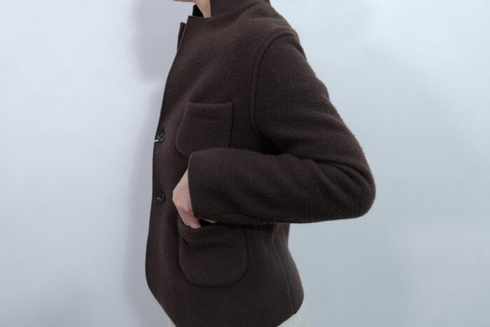 No.7804 WOOL FELT KNIT JACKET Dark Brown 11-1月 4