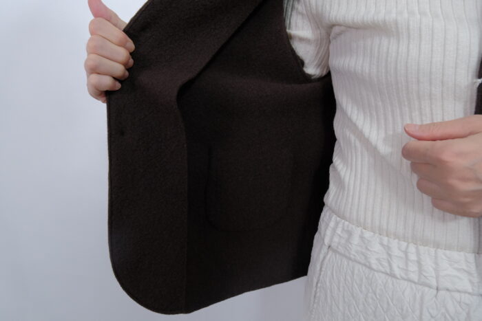 No.7804 WOOL FELT KNIT JACKET Dark Brown 11-1月 5