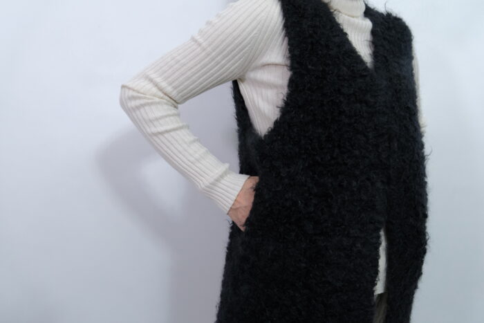 No.7815 MOHAIR LOOP KNIT VEST black 11-1月 4