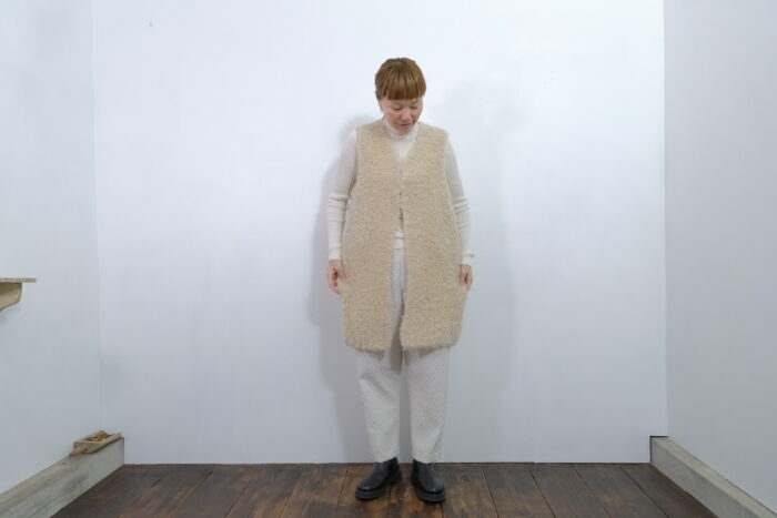 No.7815 MOHAIR LOOP KNIT VEST natural 11-1月 1