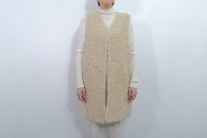 No.7815 MOHAIR LOOP KNIT VEST natural 11-1月 2