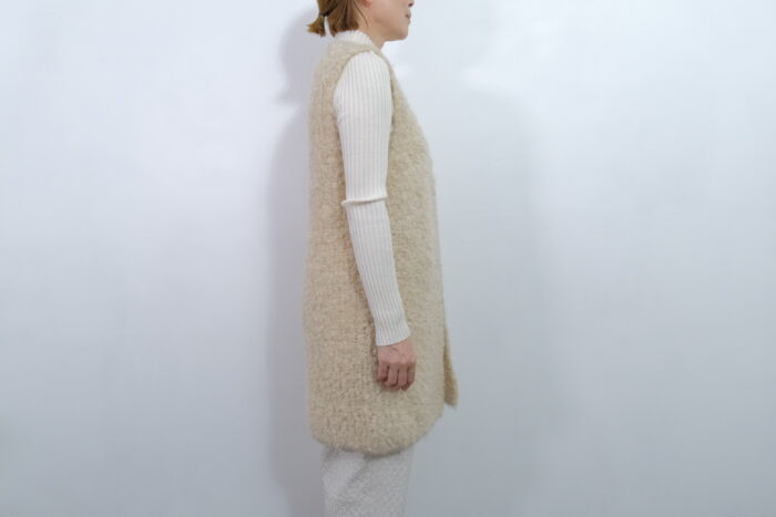 No.7815 MOHAIR LOOP KNIT VEST natural 11-1月 3