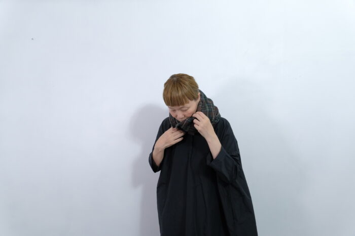 No.7845  WOOL TARTAN CHECK MUFFLER Brown Stewart 1-3月 1