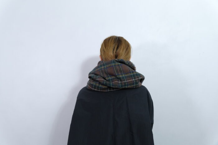 No.7845  WOOL TARTAN CHECK MUFFLER Brown Stewart 1-3月 2