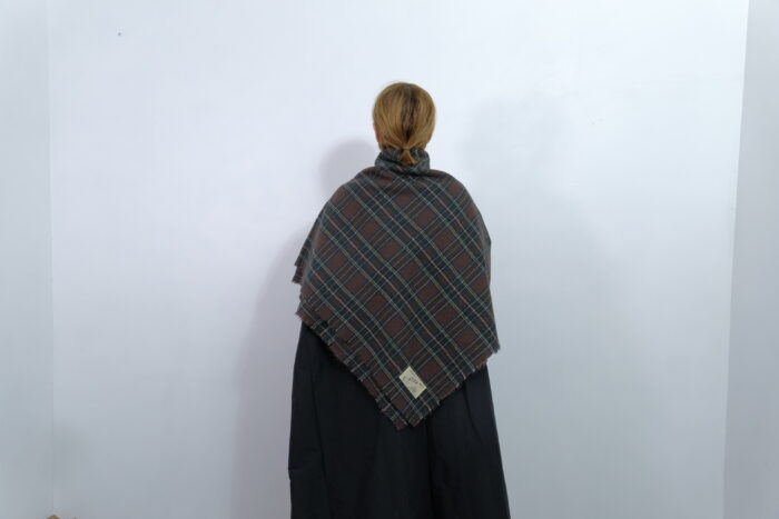 No.7844  WOOL TARTAN CHECK BLANKET  Brown Stewart  1-3月 2
