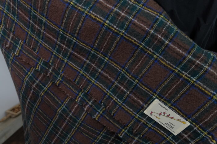 No.7844  WOOL TARTAN CHECK BLANKET  Brown Stewart  1-3月 3