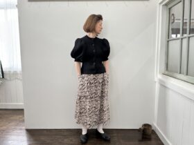 No.7994  LILIAN YARN PUFF SLEEVE CARDIGAN black  2-4月 5