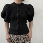 No.7994  LILIAN YARN PUFF SLEEVE CARDIGAN black  2-4月