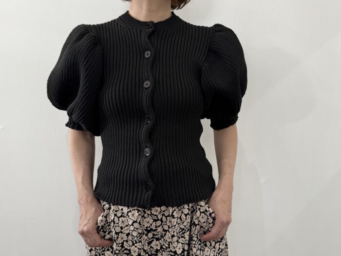No.7994  LILIAN YARN PUFF SLEEVE CARDIGAN black  2-4月 1