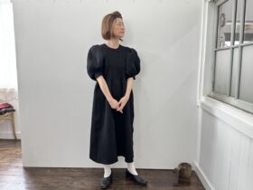 No.7995  LILIAN YARN PUFF SLEEVE DRESS black  2-4月 4