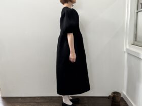 No.7995  LILIAN YARN PUFF SLEEVE DRESS black  2-4月 2