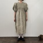No.7995  LILIAN YARN PUFF SLEEVE DRESS beige  2-4月