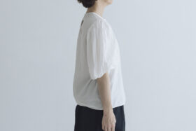 GARMENT DYE BALLOON SLEEVE BLOUSE white 2