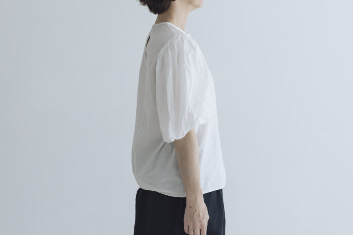 GARMENT DYE BALLOON SLEEVE BLOUSE white 2