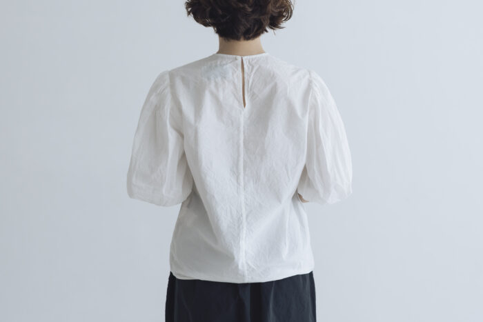 GARMENT DYE BALLOON SLEEVE BLOUSE white 3