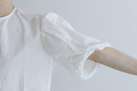 GARMENT DYE BALLOON SLEEVE BLOUSE white 4