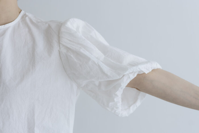 GARMENT DYE BALLOON SLEEVE BLOUSE white 4
