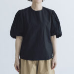 GARMENT DYE BALLOON SLEEVE BLOUSE black