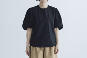 GARMENT DYE BALLOON SLEEVE BLOUSE black 1
