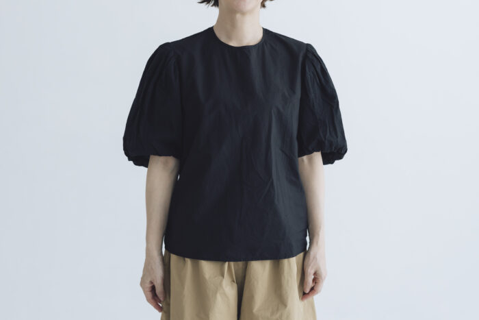 GARMENT DYE BALLOON SLEEVE BLOUSE black 1