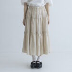 DENSELY LINEN TIERED SKIRT antique white