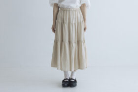 DENSELY LINEN TIERED SKIRT antique white 1