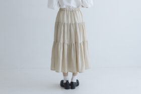 DENSELY LINEN TIERED SKIRT antique white 3