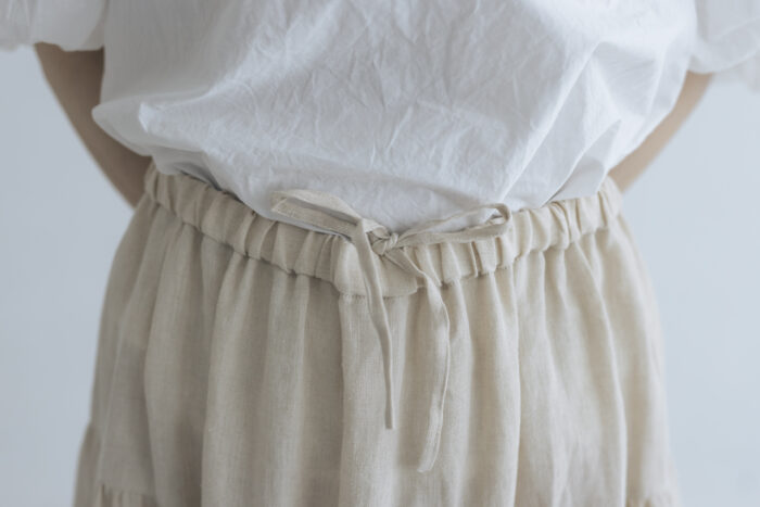DENSELY LINEN TIERED SKIRT antique white 5