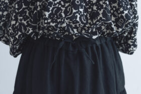 DENSELY LINEN TIERED SKIRT black 4