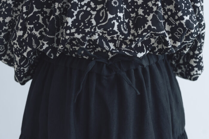 DENSELY LINEN TIERED SKIRT black 4