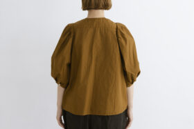 G.D T BIG BALLOON SLEEVE BLOUSE brown 3