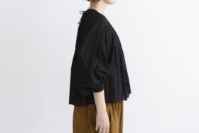GARMENT DYE LAWN GATHER SMOCK black 2