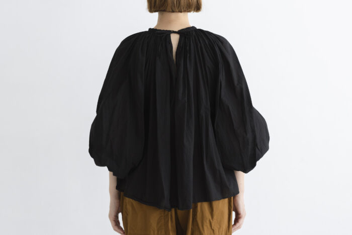 GARMENT DYE LAWN GATHER SMOCK black 3